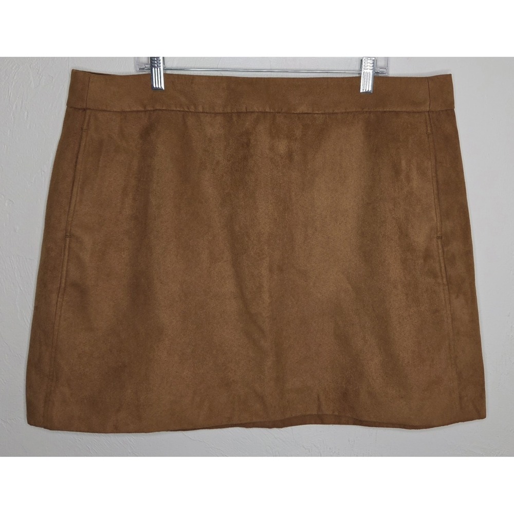 *NEW w/Tags J.CREW Walnut Brown Skirt Short Length Size 20 Zip Closure BC892 L3